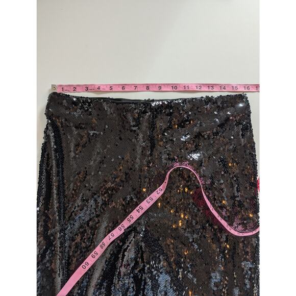 House of Harlow 1960 Sequin Pants Cropped Wide Leg Glam Party Black Size M - Picture 11 of 13